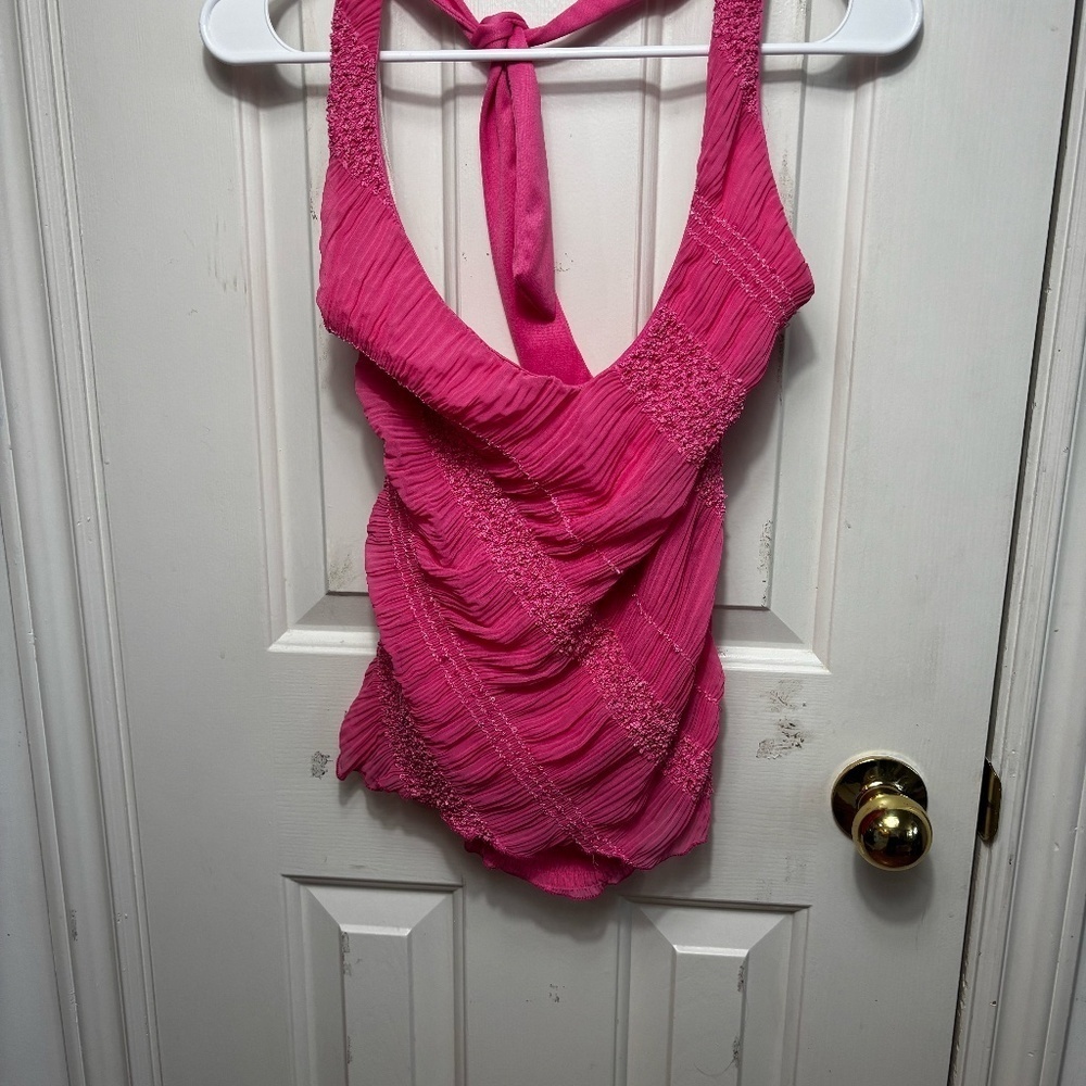 Pink Costa Blanca y2k 90s beaded shirt  BARBIE PINK - pictures look darker